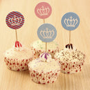 Pack of 24 Paper Happy Birthday Cupcake Cards Cake Topper Party Decoration
