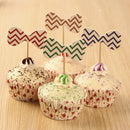 Pieces of 24 Bowknot Cupcake Party Paper Cards Cake Topper DIY Baking Accessories