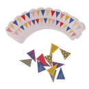 Pennant Series Cupcake Toppers Kit Cake Craft 12 Toppers & 12 Liners