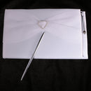 Elegant Wedding Guest Book And Pen Set With Tulle Crystal Decor Party Supply