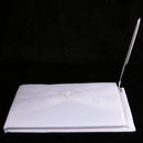 Elegant Wedding Guest Book And Pen Set With Tulle Crystal Decor Party Supply