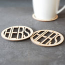 Wooden Coasters Drinks Cup Mats Set Hers and Hers Lesbian Wedding Housewarming Gift