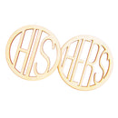 Pair Wedding Hers His Wooden Coaster Holder Coffee Tea Drinks Cup Mat Carved Pad