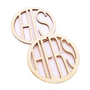 Pair Wedding Hers His Wooden Coaster Holder Coffee Tea Drinks Cup Mat Carved Pad