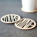 2Pcs Mine & Yours Wood Coaster- Drink Coaster-Gift for Couple-Wedding Gift