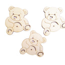 Pack of 10 Unfinished Bear Style Wooden Pieces Shapes DIY Craft Embellishments