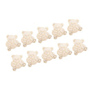 Pack of 10 Unfinished Bear Style Wooden Pieces Shapes DIY Craft Embellishments