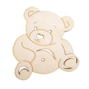 Pack of 10 Unfinished Bear Style Wooden Pieces Shapes DIY Craft Embellishments