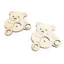 Pack of 10 Unfinished Bear Style Wooden Pieces Shapes DIY Craft Embellishments