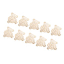 Pack of 10 Unfinished Bear Style Wooden Pieces Shapes DIY Craft Embellishments