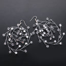 Elegant Women Lady Crystal Rhinestone Necklace Earrings with Headband Wedding Jewelry Sets