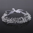 Elegant Women Lady Crystal Rhinestone Necklace Earrings with Headband Wedding Jewelry Sets