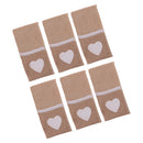 6/set Hessian Heart Lace Cutlery Holder Burlap Flatware Bag for Wedding Parties Decor