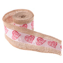 Hessian Burlap Ribbon Heart Trim Edge Jute Tape Wedding Party Supplies 2m