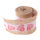Hessian Burlap Ribbon Heart Trim Edge Jute Tape Wedding Party Supplies 2m