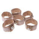 6x Natural Hessian Lace Napkin Ring Serviette Holder for Country Wedding Table DÃ©cor
