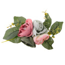 Artificial Fabric Flower Silk Floral DIY Wedding Hat Crafts Colorful Roses 3 Heads Embellishment