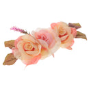 Unfinished Real Touch Fabric Roses Flower Leaf Silk Sewing Embellishment for Clothes Headband Hat Applique DIY Trim Craft