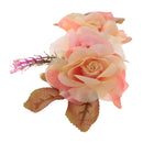 Unfinished Real Touch Fabric Roses Flower Leaf Silk Sewing Embellishment for Clothes Headband Hat Applique DIY Trim Craft