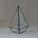 Glass Geometric Terrarium Pyramid Tabletop Vase Wedding Engagement Table Decor Black