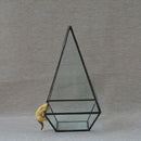 Glass Geometric Terrarium Pyramid Tabletop Vase Wedding Engagement Table Decor Black
