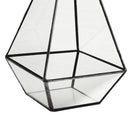 Glass Geometric Terrarium Pyramid Tabletop Vase Wedding Engagement Table Decor Black