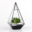 Glass Geometric Terrarium Pyramid Tabletop Vase Wedding Engagement Table Decor Black