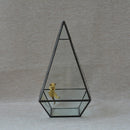Glass Geometric Terrarium Pyramid Tabletop Vase Wedding Engagement Table Decor Black
