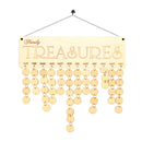 Rustic Family Treasures Reminder Wooden Plaque Anniversary Calendar 50 Discs