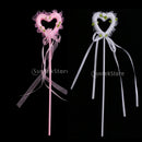 Easy Handle Heart Princess Fairy Wand for Girls Party White