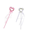 Easy Handle Heart Princess Fairy Wand for Girls Party White