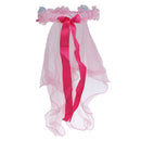 Flower Girls Favors Princess Wreath Veil Headpiece for Wedding Party Pink