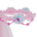 Flower Girls Favors Princess Wreath Veil Headpiece for Wedding Party Pink