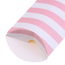 12 Peices Lovely Candy Gift Box for Christmas Favours Pink Off White Stripe