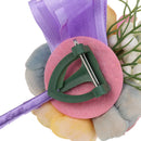 Wedding Groom Bride Boutonniere Corsage Flower Brooch Pin Ribbon Purple