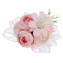 Bridesmaid Sisters Corsage Bracelet Hand Flowers Wedding Supply Pink