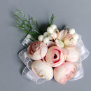 Bridesmaid Sisters Corsage Bracelet Hand Flowers Wedding Supply Pink