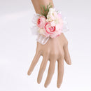 Bridesmaid Sisters Corsage Bracelet Hand Flowers Wedding Supply Pink