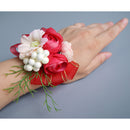 Artificial Wrist Corsage for Girls Bridesmaid Bridal Wedding Prom DÃ©cor Red