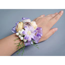 Elegant Flower Girls Corsage for Bridesmaid Sisters Hand Accessory Purple