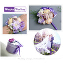 Elegant Flower Girls Corsage for Bridesmaid Sisters Hand Accessory Purple