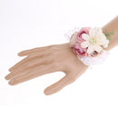 Bridesmaid Sisters Corsage Bracelet Hand Flowers Wedding Supply Lotus Color