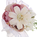 Bridesmaid Sisters Corsage Bracelet Hand Flowers Wedding Supply Lotus Color