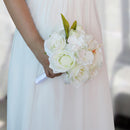 Romantic Wedding Bridal Bouquet Rose Orchids Artificial Silk Flower Ivory