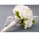 Romantic Wedding Bridal Bouquet Rose Orchids Artificial Silk Flower Ivory