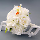 Romantic Wedding Bridal Bouquet Rose Orchids Artificial Silk Flower Ivory