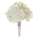 Romantic Wedding Bridal Bouquet Rose Orchids Artificial Silk Flower Ivory