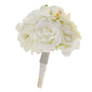 Romantic Wedding Bridal Bouquet Rose Orchids Artificial Silk Flower Ivory