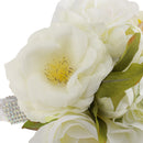 Romantic Wedding Bridal Bouquet Rose Orchids Artificial Silk Flower Ivory