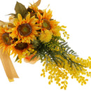 Wedding Bridal Bridesmaid Artificial Sunflower Bouquet Hand Tied Flower